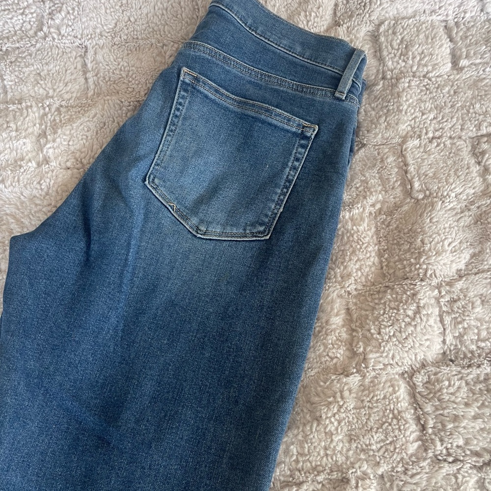 LOFT High Rise Button-Fly Blue Jeans - Picture 3 of 3